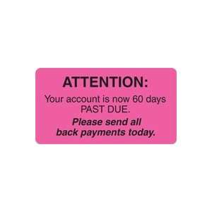  MAP4850 Chart Label Attn Send Payment Fl Pink 250 Per Roll 