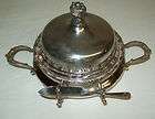 FORBES SILVER CO QUAD.PLATE BUTTER DISH/LID LEEK/KNIFE