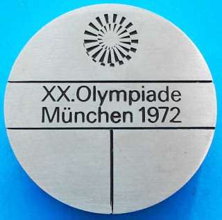  participation medal plaque Olympic Olympics Olympiad Munich 1972