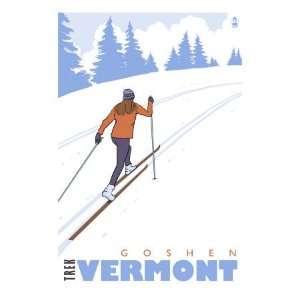  Cross Country Skier, Goshen, Vermont Giclee Poster Print 