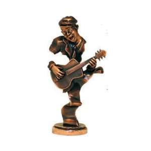  Copper Jazz Guitar Player Figurine 