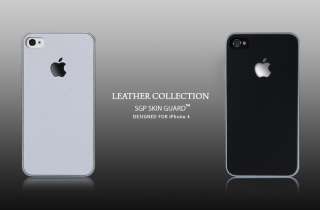 SGP Skin Guard Leather Deep Black Set Package for Apple iPhone 4 