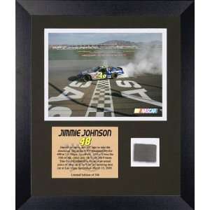 Jimmie Johnson   2005 UAW DaimlerChrysler 400 Champion   Framed 6x8 