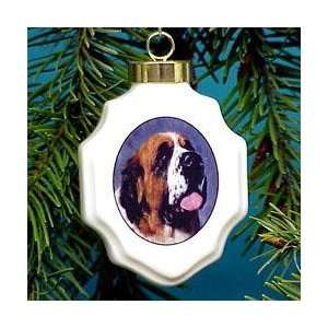 Saint Bernard Christmas Ornament
