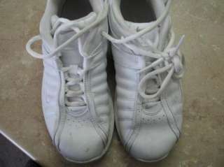 NIKE Solid White TENNIS SHOES Leather GYM CLASS 5.5 YW  