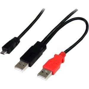  USB A to Micro B. USB Y CABLE FOR MICRO USB EXTERNAL HARD DRIVE USB 