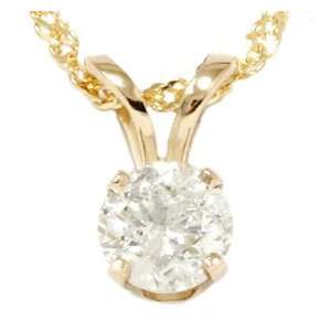 55CT Solitaire Diamond Pendant 14K Karat Yellow Gold Womens Necklace 