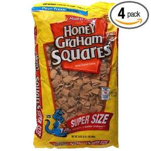 Malt O Meal Honey Graham Squares, 33 Ounce Bag (Pack of 4)  