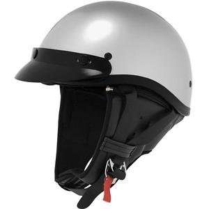  Skid Lid Classic Touring Helmet   Large/Silver: Automotive