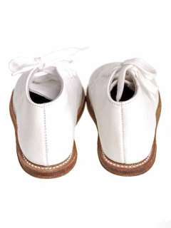Classic Vintage White High Top Leather Childrens Baby Shoes 1950s Red 
