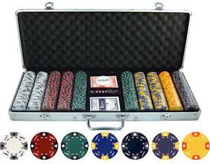 500pc Ace King Tricolor 13.5g Clay Poker Chip w/ Case  