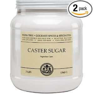 India Tree Caster Sugar, 3 Pound Jars Grocery & Gourmet Food
