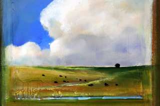 Original Art Daily Paintings Angus Cattle Landscape  