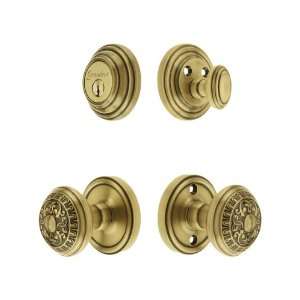   with Windsor Knobs Keyed Alike in Antique Brass with 2 3/8 Backset