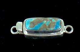 AAA CARICO LAKE TURQUOISE CLASP STERLING CUSHION #3!~  