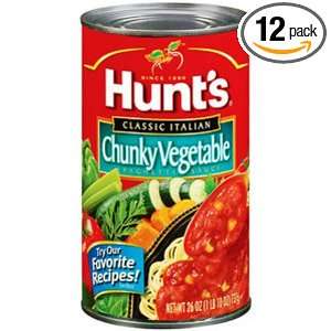 Hunts Chunky Vegetable Pasta Sauce, 26 Ounce (Pack of 12)  