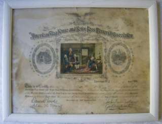 1904 American Flag House & Betsy Ross Assoc Certificate  