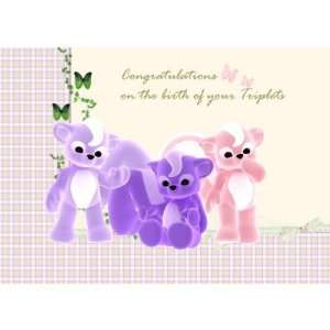  Congratulations Baby Triplets Card, New Baby: Health 