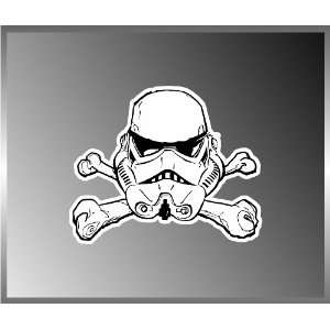 Stormtrooper Helmet & Crossbones Star Wars Decal Bumper Sticker 4x5