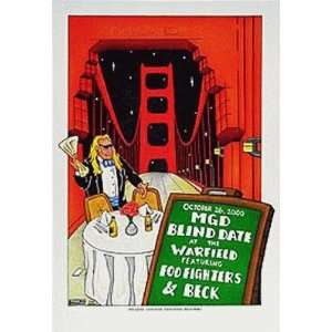    Beck Foo Fighters Warfield fillmore Concert Poster