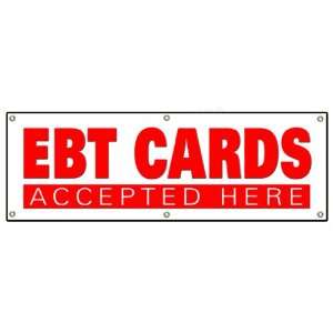  72 EBT CARDS BANNER SIGN wellfare bank cards accepted 