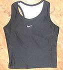 Nike Dry Fit Womens Black & White Racerback Sports Tan