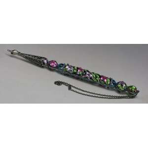  Jeweled Torah Pointer Yad   Floral Pewter Finish 