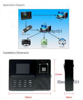 New Color Fingerprint RFID Work Time Attendance System Terminal w USB 