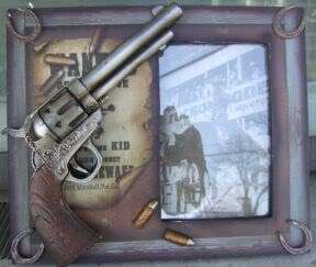Big Picture Frame Western Decor Billy The Kid Wanted Poster Cowboy Gun 