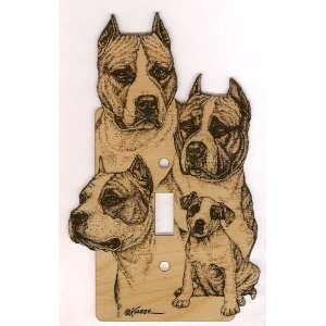 American Staffashire Terrier Laser Engraved Dog Switch Plate (Single 