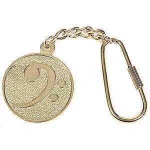  Bass Clef Medalion Key Chain Musical Instruments