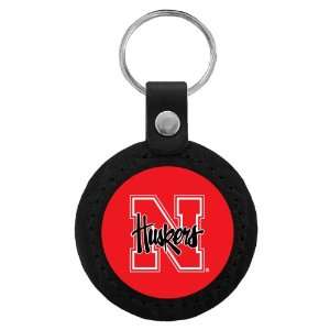  Nebraska Classic Logo Leather Key Tag Automotive