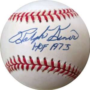 Ralph Kiner Signed Baseball   with HOF Inscription   Autographed 