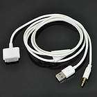  Aux In Stereo Audio Cable USB charger Cord for iPod iPhone 4 3G 3GS