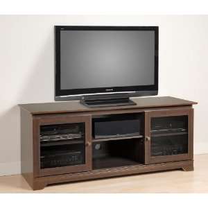   60 Flat Panel Lcd / Plasma Tv Console With 2 Glass Doors: Electronics