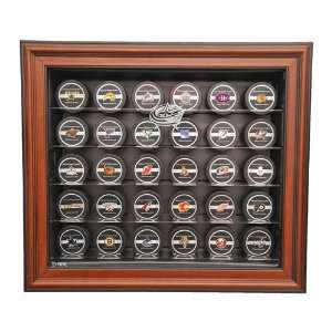  Columbus Blue Jackets 30 Hockey Puck Display Case, Cabinet Style 