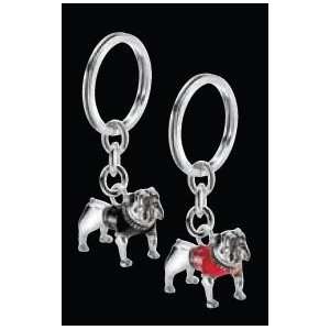 Mini Bulldog Keychain  Red or Black Vest