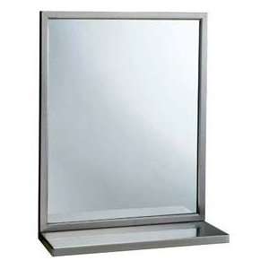  Bobrick® Welded Frame Mirror W/ Shelf   18W X 36H