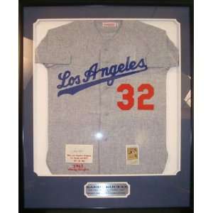  Sandy Koufax Autographed Los Angeles Dodgers Jersey in a 