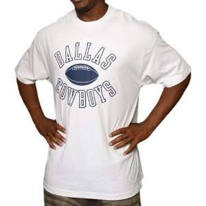 Dallas Cowboys White Basic Arch Football T Shirt:  Sports 