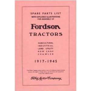    1917 1942 1943 1944 1945 FORDSON TRACTOR Parts Book Automotive