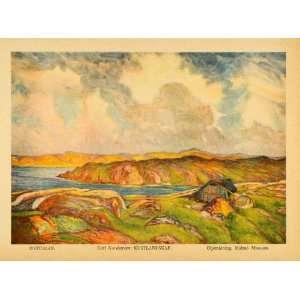 1936 Print Karl  Art Bohuslan Sweden Seascape Landscape Malmo 
