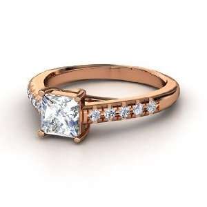  Avenue Ring, Princess Diamond 14K Rose Gold Ring Jewelry