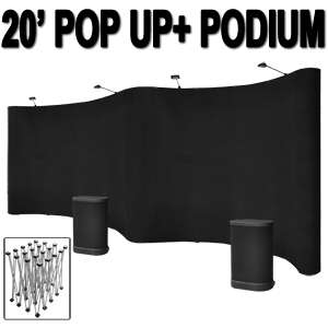 Brand New 20 Curved Pop Up Trade Show Display Booth and Podium Kit