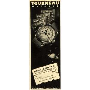  1947 Ad Tourneau Watches Automatic Calendar Wrist Watch 