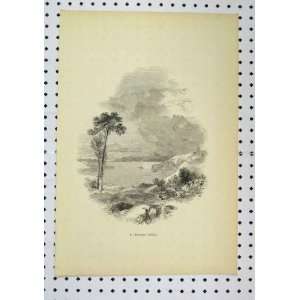   C1850 View Milford Haven Country Scene Lake Mountains