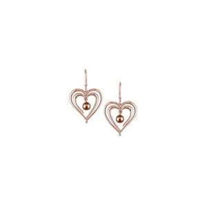ZALES Chocolate Cultured Freshwater Pearl Heart Earrings in 10K Rose 