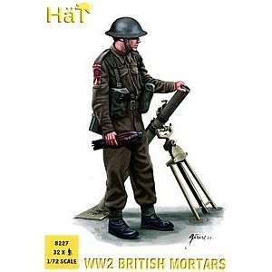  WWII British Mortar Team (32 Figures & 4 Motors) 1/72 Hat 