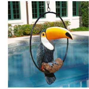  Timmy the Tropical Exotic Rainforest Toucan Sculpture on a 