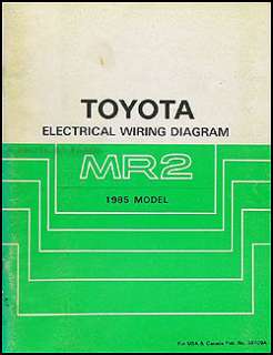 1985 Toyota MR2 Electrical Wiring Diagram Manual Schematic Book 85 
